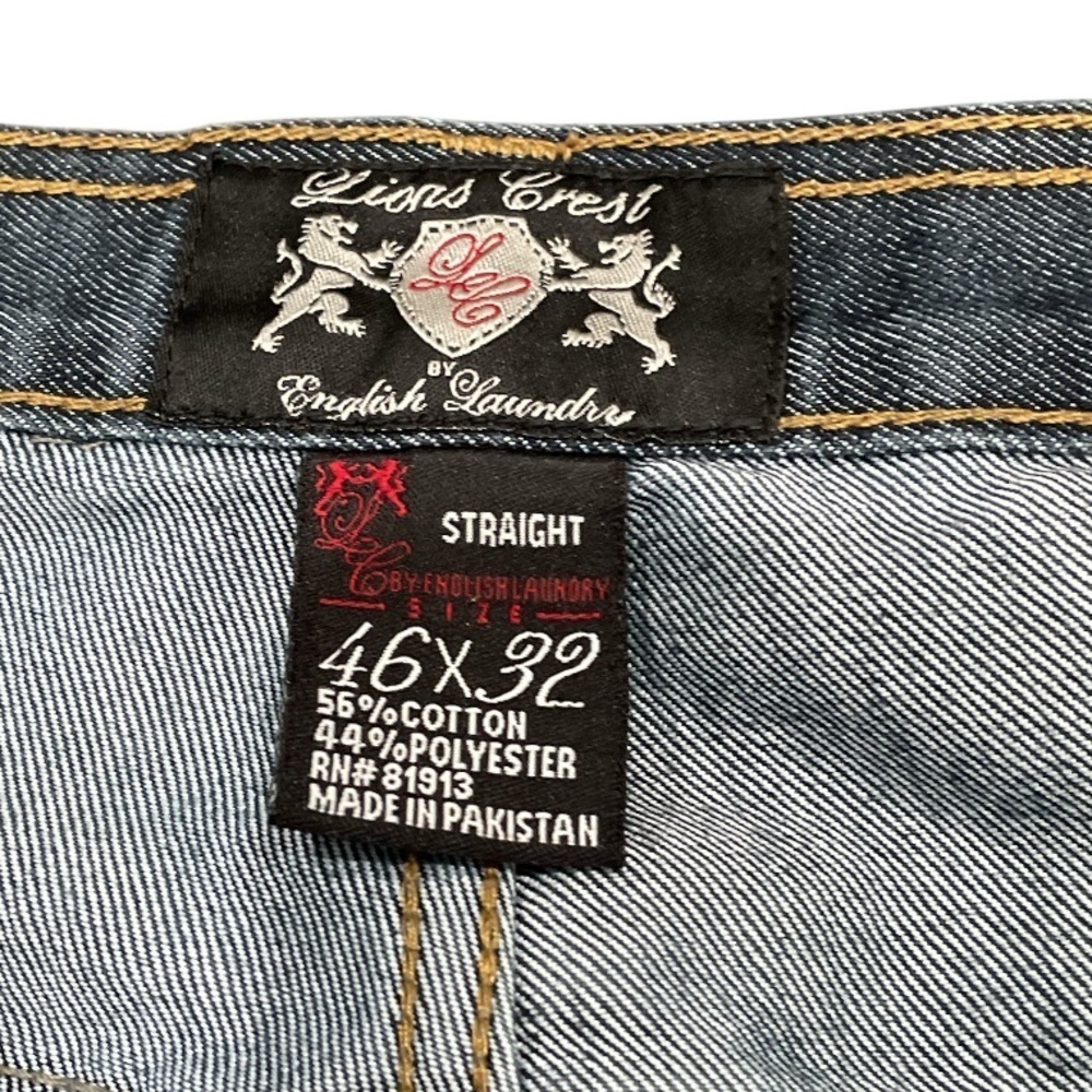 Lion’s Crest by English Laundry Straight Leg Classic Blue Denim Jeans Size 46x32 - Picture 2 of 5